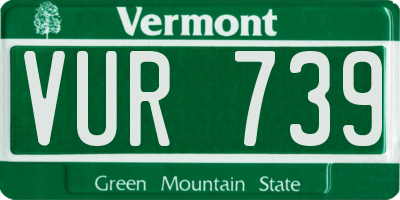 VT license plate VUR739