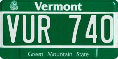 VT license plate VUR740