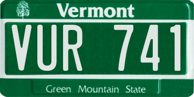 VT license plate VUR741