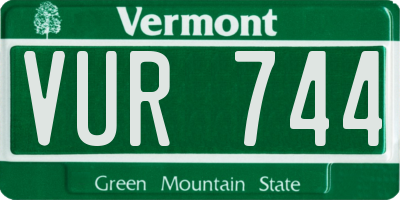 VT license plate VUR744