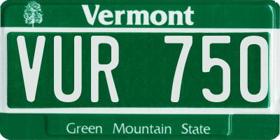 VT license plate VUR750