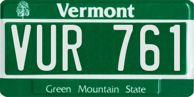 VT license plate VUR761