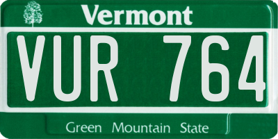 VT license plate VUR764
