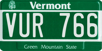 VT license plate VUR766