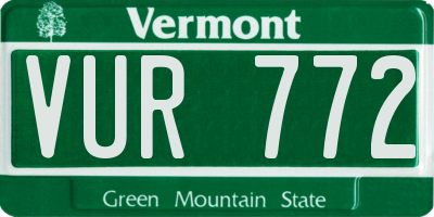 VT license plate VUR772