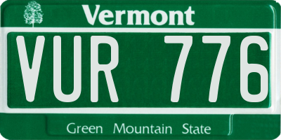 VT license plate VUR776