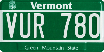 VT license plate VUR780