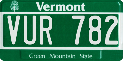 VT license plate VUR782