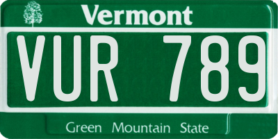VT license plate VUR789