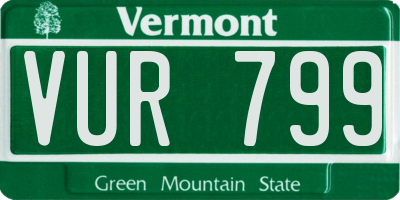 VT license plate VUR799