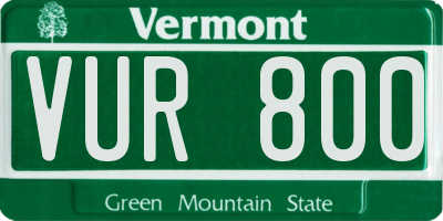 VT license plate VUR800