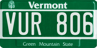 VT license plate VUR806