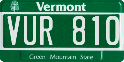 VT license plate VUR810