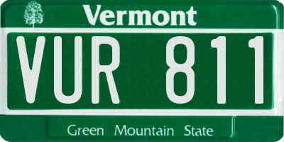 VT license plate VUR811