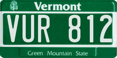 VT license plate VUR812