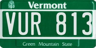 VT license plate VUR813