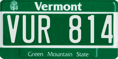 VT license plate VUR814