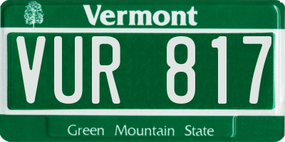 VT license plate VUR817