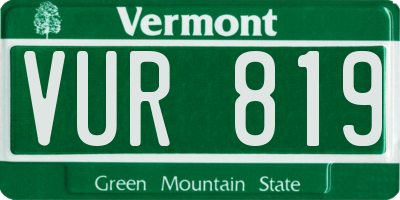 VT license plate VUR819