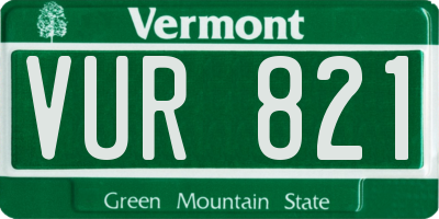 VT license plate VUR821
