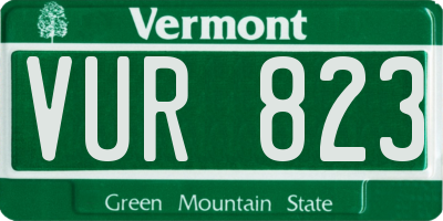 VT license plate VUR823