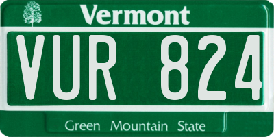 VT license plate VUR824