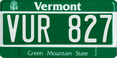 VT license plate VUR827