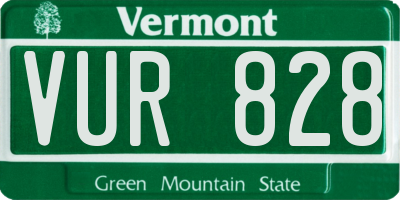 VT license plate VUR828