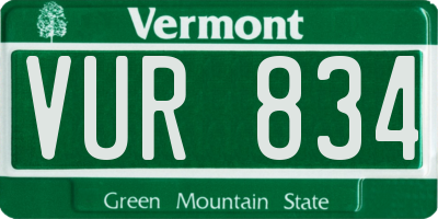 VT license plate VUR834