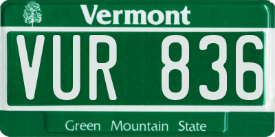 VT license plate VUR836