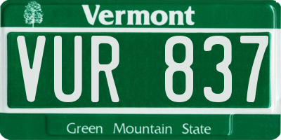 VT license plate VUR837