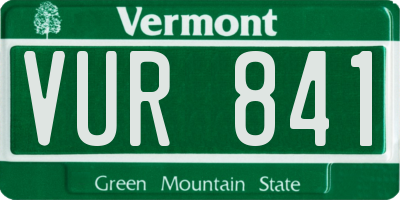 VT license plate VUR841