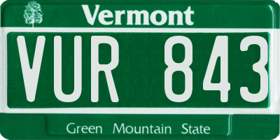 VT license plate VUR843
