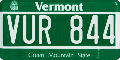VT license plate VUR844