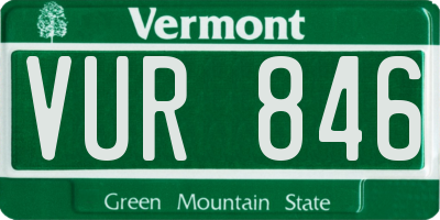 VT license plate VUR846