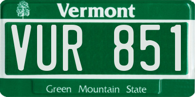 VT license plate VUR851