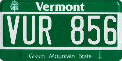 VT license plate VUR856
