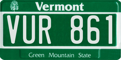 VT license plate VUR861
