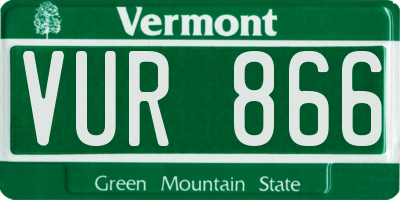 VT license plate VUR866
