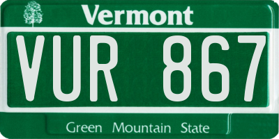 VT license plate VUR867