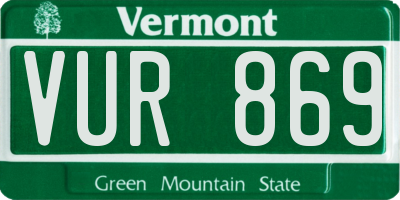 VT license plate VUR869