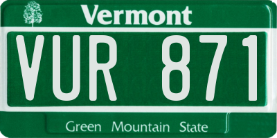 VT license plate VUR871