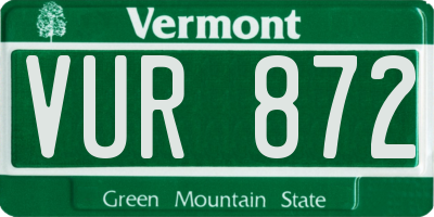 VT license plate VUR872