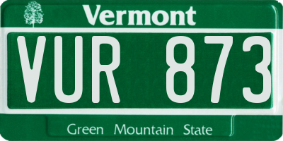 VT license plate VUR873