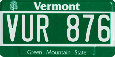 VT license plate VUR876