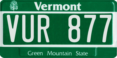 VT license plate VUR877