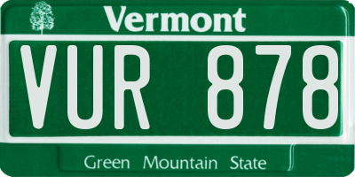 VT license plate VUR878