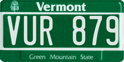 VT license plate VUR879