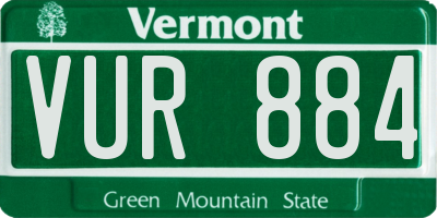 VT license plate VUR884
