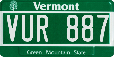 VT license plate VUR887